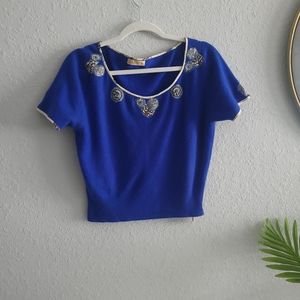 Bonwit Teller By Nannete Cashmere Short Sleeve Vintage Sweater